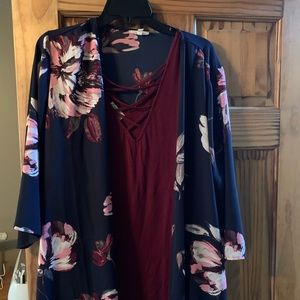 Maurices Tank and Kimono Set